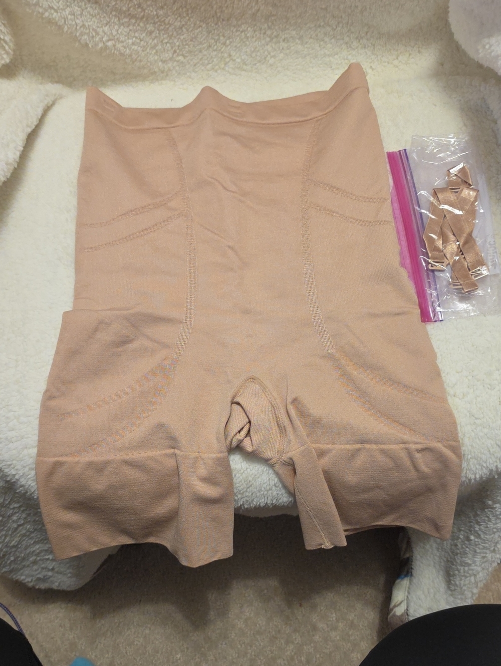 SPANX Slim Cognito High-Waist Sculpting Shorts in Nude w/ Straps